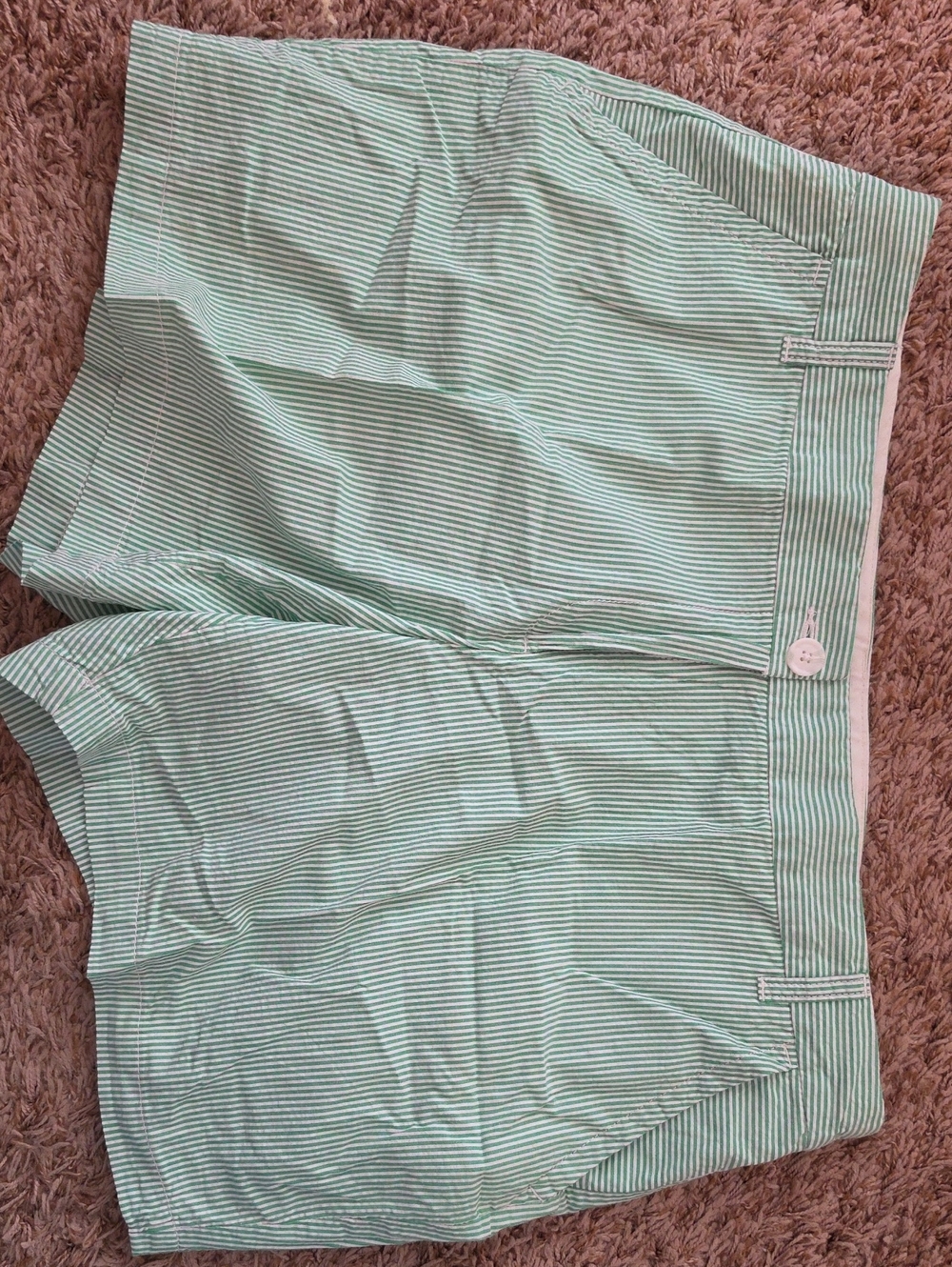 crown & ivy Kelly Green and White Striped Women’s Shorts